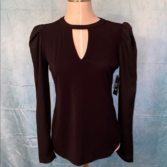 INC International Concepts Tops - INC Long Sleeve High Neck Cut Out Top